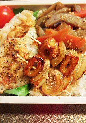 ☆竹輪のミニ焼き鳥風☆お弁当in-レシピのメイン写真