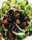 レタスと水菜の粒マスタード添えサラダ
