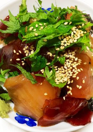カツオとビンチョウトロの漬け丼-レシピのメイン写真