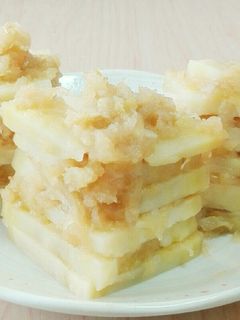 レンジで簡単!サツマイモとリンゴの重ね煮-レシピのメイン写真