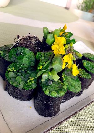 紅菜苔のお浸し海苔巻き-レシピのメイン写真