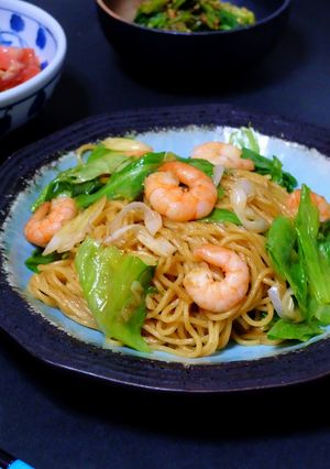 海老とレタスの焼きラーメン！【味噌】-レシピのメイン写真