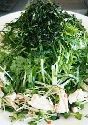 水菜シャキッと鶏のささみの梅肉和えサラダ-レシピのメイン写真