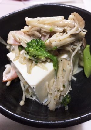 豆腐の上にきのこ炒め♡-レシピのメイン写真