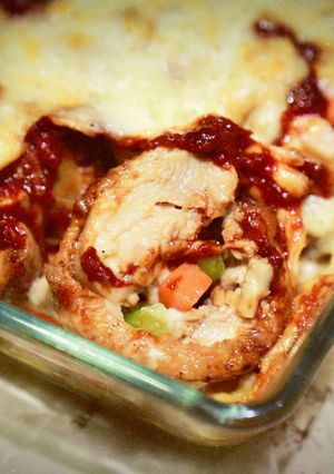 セロリ入りチーズチキンロールトマト風味-レシピのメイン写真