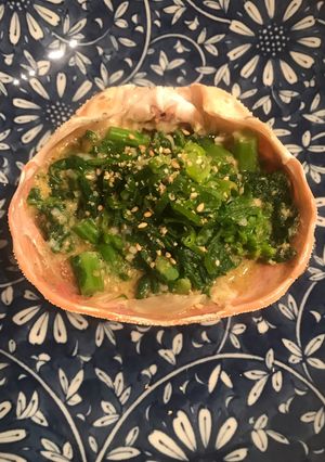 松葉蟹と菜の花の蟹みそ甲羅焼き-レシピのメイン写真