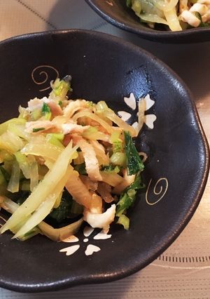 大根と水菜とカリカリ鶏皮の醤油和え-レシピのメイン写真