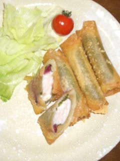 簡単ささみチーズと梅ささみ春巻き-レシピのメイン写真