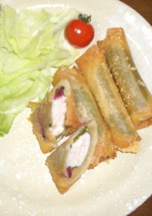 簡単ささみチーズと梅ささみ春巻き-レシピのメイン写真
