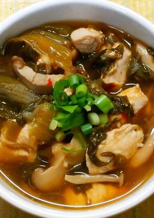 鶏ささみとチンゲン菜とニラのピリ辛大葉煮-レシピのメイン写真