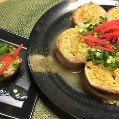 รูปของ お酒のつまみにあんかけ肉巻きそば♡
