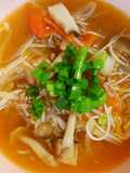 簡単＊もやしとトマト挽き肉の中華スープ♪