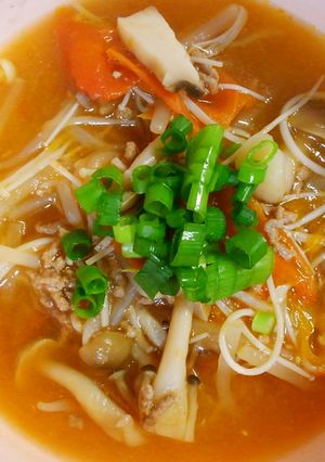 簡単＊もやしとトマト挽き肉の中華スープ♪-レシピのメイン写真