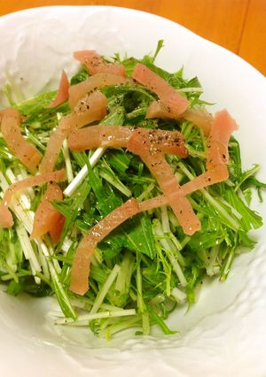 水菜と沢庵のサラダ-レシピのメイン写真