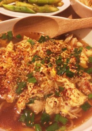酸辣風！ふわふわ鶏ニラ玉ラーメン-レシピのメイン写真