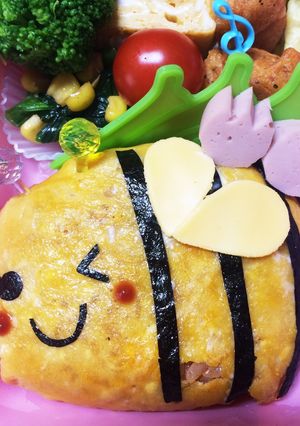 キャラ弁★春〜ミツバチちゃん-レシピのメイン写真