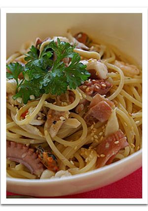 和風シーフードクリームパスタ-レシピのメイン写真