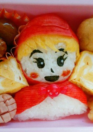 キャラ弁　赤ずきんちゃん　簡単　おにぎり-レシピのメイン写真