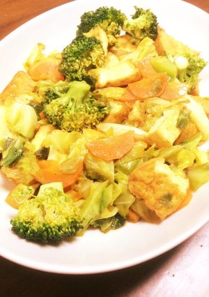 厚揚げとキャベツのカレー風味炒め-レシピのメイン写真