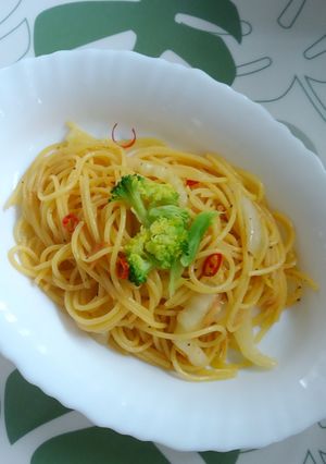 余った鮭フレークdeピリ辛！白菜パスタ♪-レシピのメイン写真