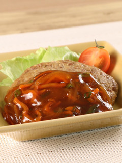 介護食 やわらかハンバーグの野菜甘酢あん-レシピのメイン写真