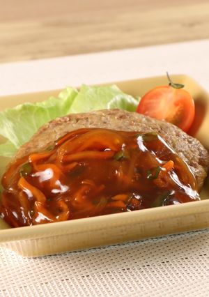 介護食　やわらかハンバーグの野菜甘酢あん-レシピのメイン写真