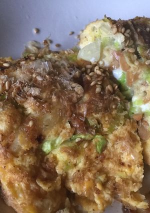 納豆と千切りキャベツの和風オムレツ-レシピのメイン写真