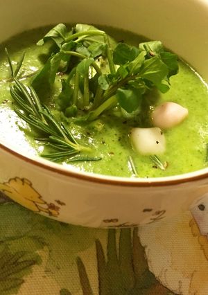 濃厚春❀菜の花ポタージュ、ローズマリー入-レシピのメイン写真