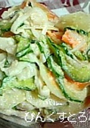 スライス野菜のシャキシャキたらこサラダ-レシピのメイン写真