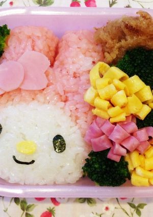 キャラ弁♡お花畑のマイメロディ-レシピのメイン写真