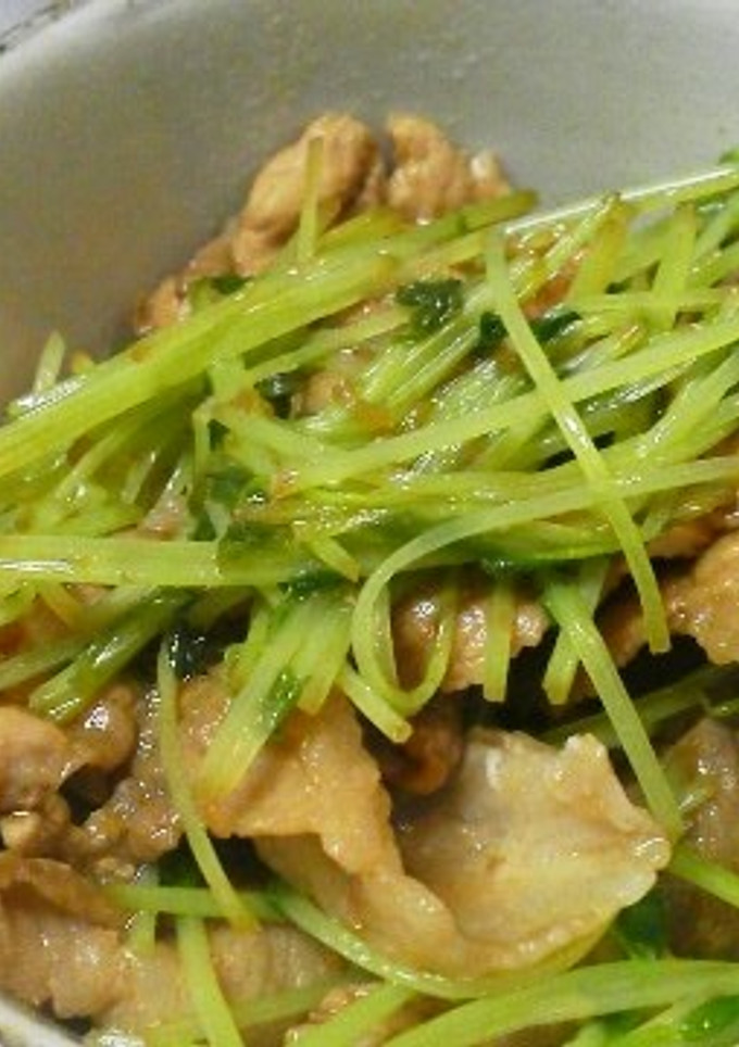 簡単生姜の豚と豆苗焼き-レシピのメイン写真