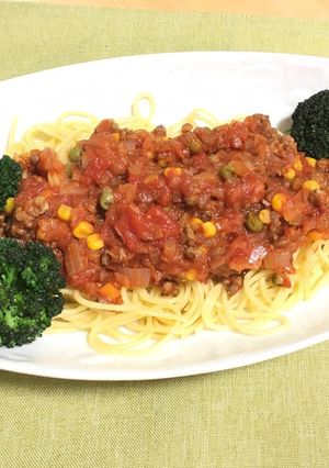 野菜たっぷりミートソースパスタ-レシピのメイン写真