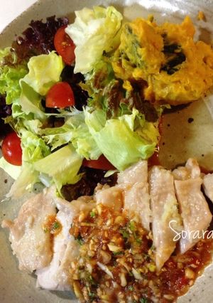 レンチン♡鶏肉ピリ辛香味ソースだれ-レシピのメイン写真