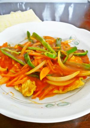 ふわふわ卵の野菜たっぷりチリそースあん-レシピのメイン写真