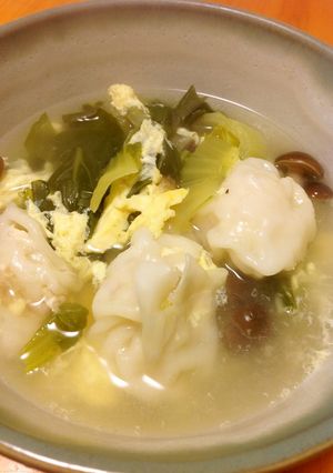 生姜の効いた鶏ひき肉の雲呑スープ-レシピのメイン写真