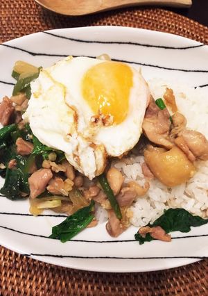ほうれん草で栄養満点ガパオライス風♪-レシピのメイン写真