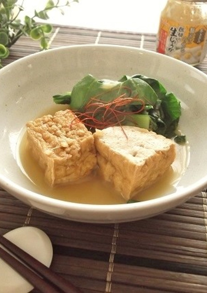 生姜風味　厚揚げと小松菜のさっと煮-レシピのメイン写真