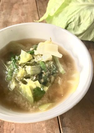 春キャベツと酒粕のお味噌汁-レシピのメイン写真