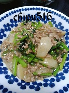 簡単子供が喜ぶ かぶと豚ひき肉のそぼろ煮-レシピのメイン写真