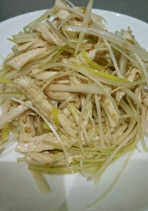 簡単・節約レシピ☆鶏胸肉と長ネギの和え物-レシピのメイン写真