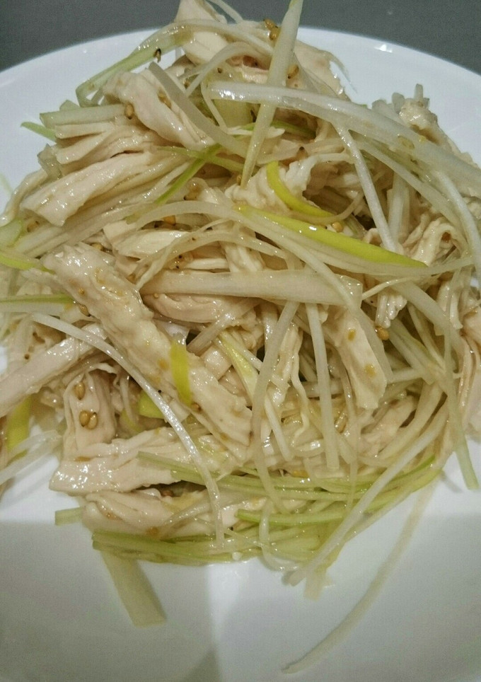 簡単・節約レシピ☆鶏胸肉と長ネギの和え物-レシピのメイン写真
