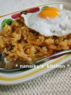 キムマヨチャーハン♡半熟玉子のせ-レシピのメイン写真