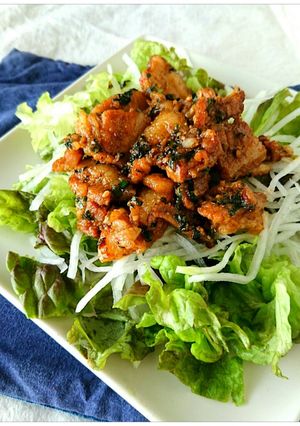 簡単夕食肉料理☆豚バラのニラだれ辛み焼き-レシピのメイン写真