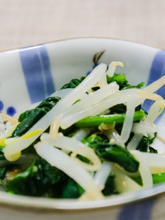3分で✨もやしとほうれん草の酢味噌あえ-レシピのメイン写真