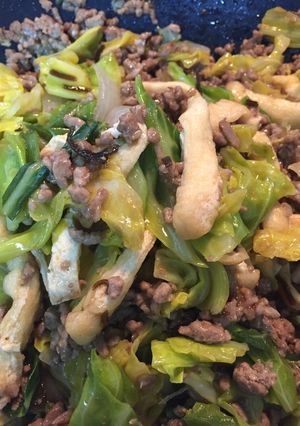 塩昆布で！キャベツと豚ひき肉甘辛炒め☆-レシピのメイン写真