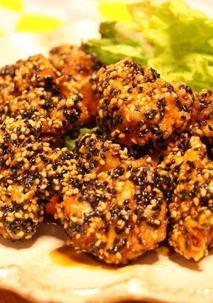 鶏むね肉の胡麻衣揚げ♡甘辛タレ絡め-レシピのメイン写真