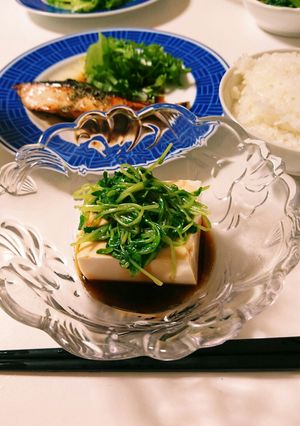 豆苗の中華風冷奴-レシピのメイン写真