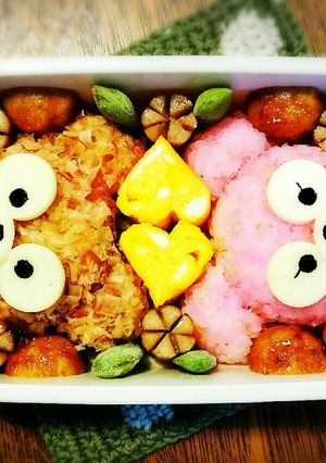 ダッフィー&シェリーメイのキャラ弁♪-レシピのメイン写真