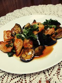 鶏胸肉と茄子の甘酢炒め。-レシピのメイン写真