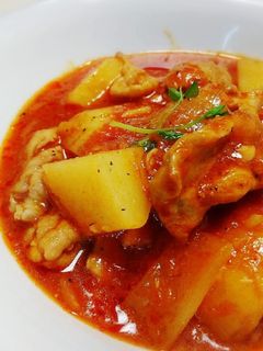 トマト缶で簡単♪鳥もも肉のトマト煮♪-レシピのメイン写真